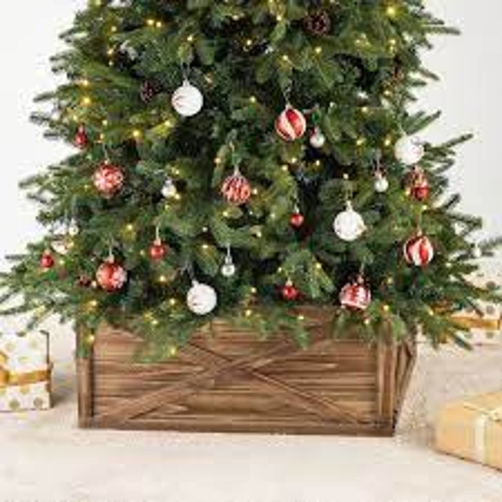 NEW Sealed St Ives Solid Wood Tree Collar Sand and Stable Christmas Holiday